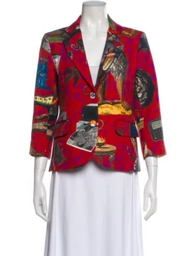 Pre-owned Libertine Virgin Wool Printed Blazer In Red