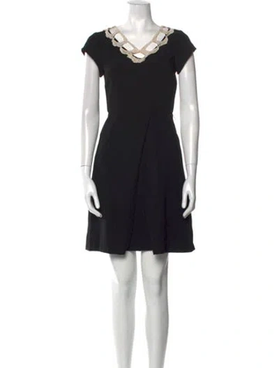 Pre-owned Libertine V-neck Mini Dress In Black