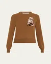 Libertine Westminster Embroidered Shrunken Cashmere Sweater In Cho