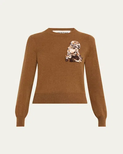 Libertine Westminster Embroidered Shrunken Cashmere Sweater In Cho