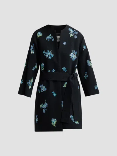 Libertine Women's Bluebell Lane Embellished Opera Wrap Coat In Black