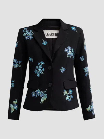 Libertine Women's Bluebell Lane Embellished Single-breasted Classic Jacket In Black