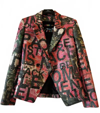 Libertine Women's Dream For Winter Double Breasted Blazer In Pink, Red, Multi
