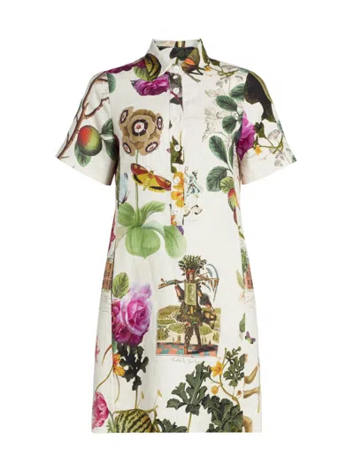 Libertine Women's Hollyhock Floral Linen Preppy Minidress In Multi