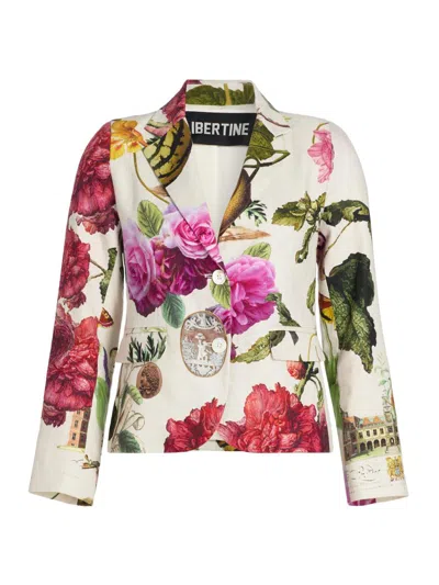 Libertine Women's Hollyhock Linen Classic Jacket In White