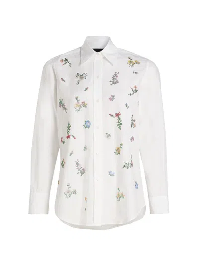 Libertine Women's Joy And Mirth New Classic Embellished Shirt In White