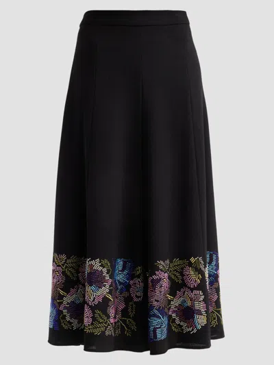 Libertine Women's Mosaic Floral Tulip Skirt In Black