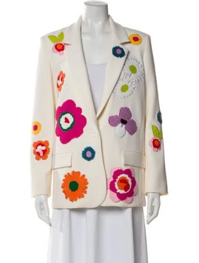 Pre-owned Libertine Wool Floral Print Blazer In Orange