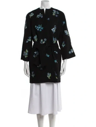 Pre-owned Libertine Wool Floral Print Coat W/ Tags In Black