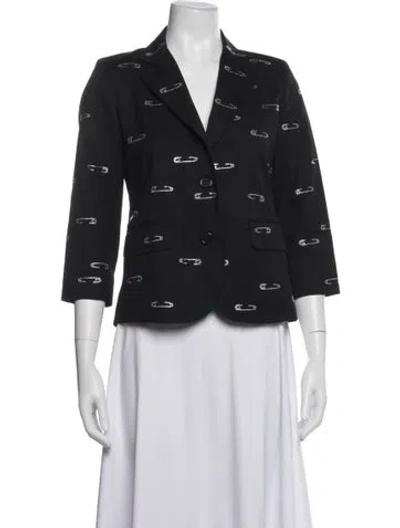 Pre-owned Libertine Wool Graphic Print Blazer In Black