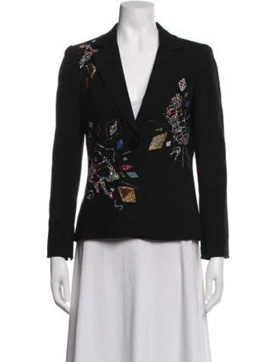 Pre-owned Libertine Wool Graphic Print Blazer In Black