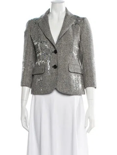 Pre-owned Libertine Wool Tweed Pattern Blazer In Gray