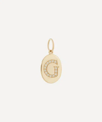 Liberty 9ct Gold Alphabet Diamond G Pendant