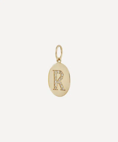 Liberty 9ct Gold Alphabet Diamond R Pendant