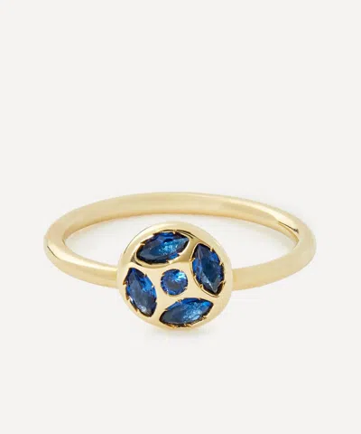 Liberty 9ct Gold Aragon Flat London Blue Topaz Ring