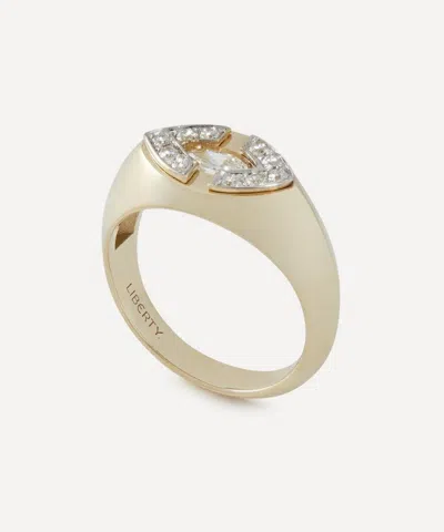 Liberty 9ct Gold Athena Cvd Diamond Ring In White