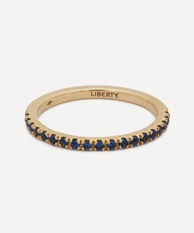 Liberty 9ct Gold Blue Sapphire Rainbow Ring