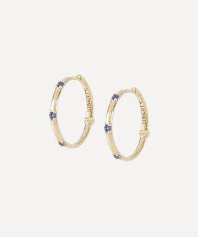 Liberty 9ct Gold Constellation Blue Sapphire Hoop Earrings