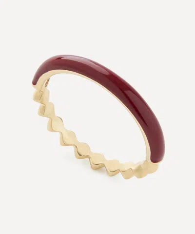 Liberty 9ct Gold Eclipse Burgundy Band Ring