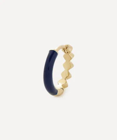 Liberty 9ct Gold Eclipse Mini Creole Enamel Single Hoop Earring
