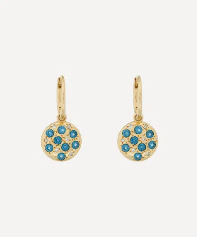 Liberty 9ct Gold Equinox Blue London Topaz Earrings