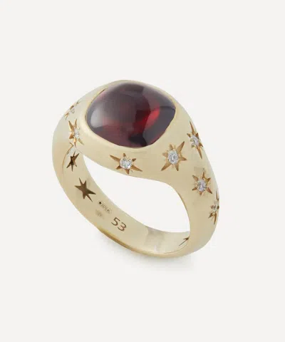 Liberty 9ct Gold Ianthe Star Garnet Cocktail Ring In White
