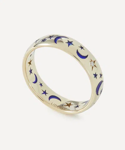 Liberty 9ct Gold Ianthe Star Night Sky Ring In Blue