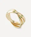 Liberty 9ct Gold Ianthe Star Trilogy Tsavorite Ring