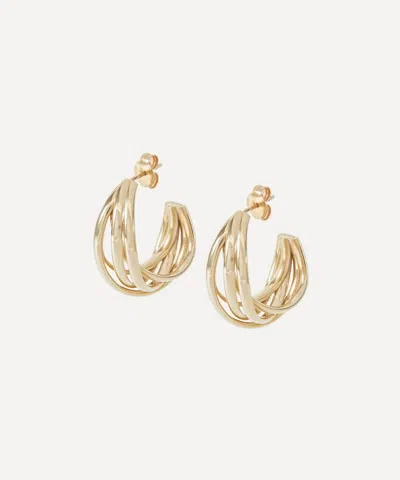 Liberty 9ct Gold Intertwined Plain Hoop Earrings