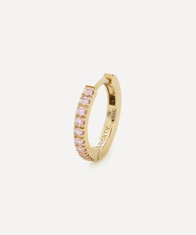 Liberty 9ct Gold Pink Sapphire Rainbow Mini Creole Single Hoop Earring