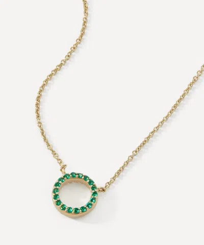 Liberty 9ct Gold Rainbow Circle Double Face Tsavorite And Diamond Necklace