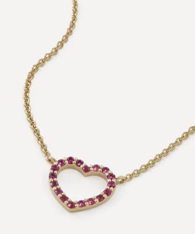 Liberty 9ct Gold Rainbow Hearth Nano Ruby Pendant Necklace