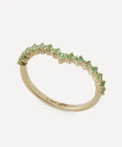 Liberty 9ct Gold Rainbow V Green Tsavorite Ring