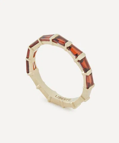 Liberty 9ct Gold Tepper Garnet Ring In Burgundy