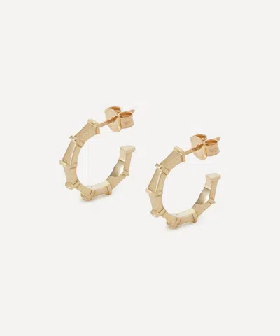 Liberty 9ct Gold Tepper Hoop Earrings In Green