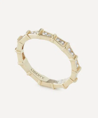 Liberty 9ct Gold Tepper Pave Diamond Ring