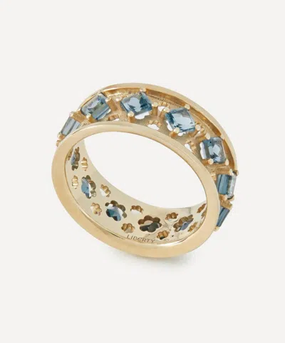 Liberty 9ct Gold Trims Blue Topaz Ring