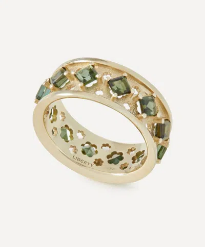 Liberty 9ct Gold Trims Green Tourmaline Ring