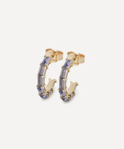 Liberty 9ct Gold Waterfall Blue Iolite Hoop Earrings