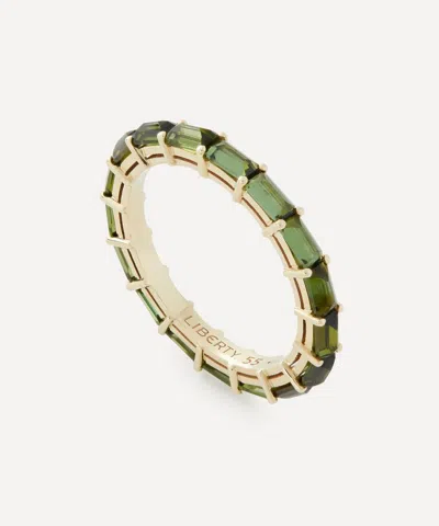 Liberty 9ct Gold Waterfall Green Tourmaline Ring