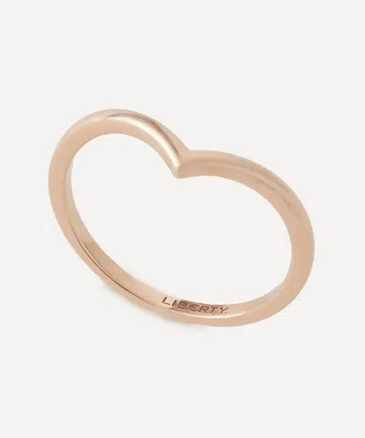 Liberty 9ct Rose Gold Rainbow V Plain Ring