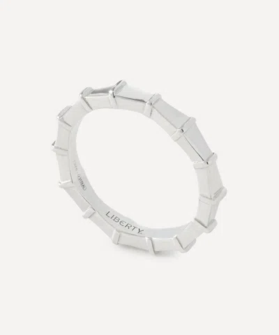Liberty 9ct White Gold Tepper Ring In Neutral