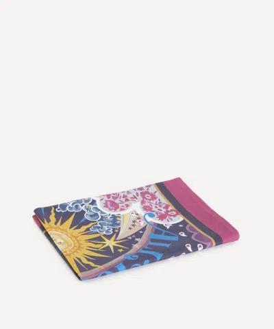 Liberty All You Need Is Love And  Tea Towel In Purple