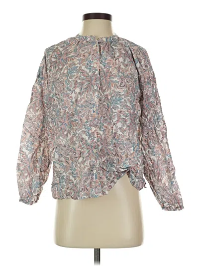 Pre-owned Liberty Art Fabrics For J.crew Long Sleeve Blouse In Gray