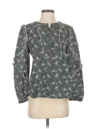 Pre-owned Liberty Art Fabrics For J.crew Long Sleeve Blouse In Green