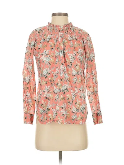 Pre-owned Liberty Art Fabrics For J.crew Long Sleeve Blouse In Pink
