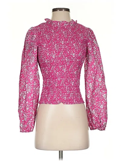 Pre-owned Liberty Art Fabrics For J.crew Long Sleeve Blouse In Pink