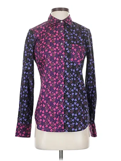Pre-owned Liberty Art Fabrics For J.crew Long Sleeve Blouse In Purple