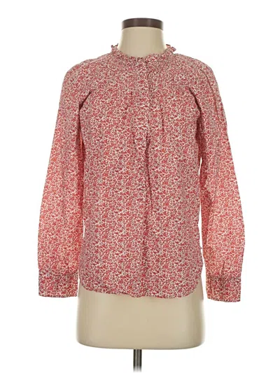 Pre-owned Liberty Art Fabrics For J.crew Long Sleeve Blouse In Red