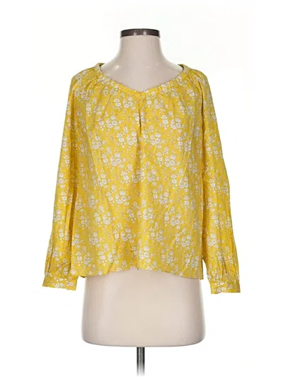 Pre-owned Liberty Art Fabrics For J.crew Long Sleeve Blouse In Yellow